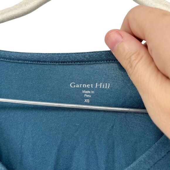 Garnet Hill Dress‎ Teal Blue Long Sleeve Ruched Sleeve Casual XS - Picture 2 of 8